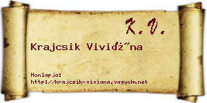 Krajcsik Viviána névjegykártya